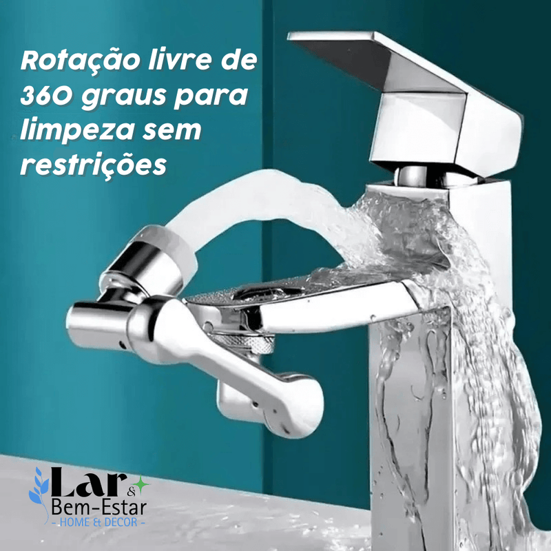 Extensor de Torneira 2 Peças, Braço Robótico ABS, Modo Único, Extensão Universal de Torneira Giratória 1080°, Torneira Giratória para Pia de Banheiro