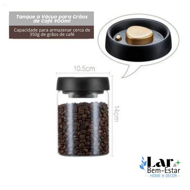 Pote de Armazenamento de Grãos de Café com Vedação a Vácuo, Vidro Transparente, Jarros de Armazenamento de Alimentos, à Prova de Umidade, Extração de Ar, Recipiente Hermético