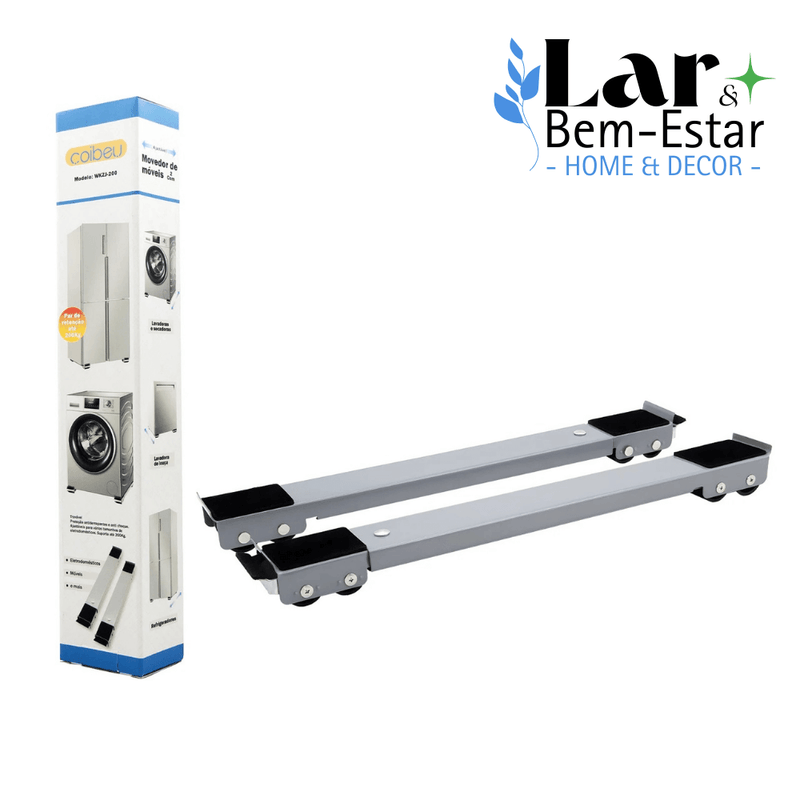 Suporte Base C/ Rodinhas Ajustável Máquina Lavar, Fogão, Geladeira E Móveis 200kg